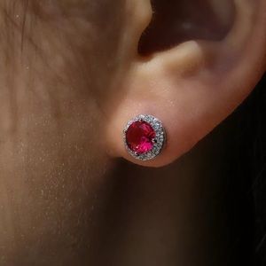❤️gorgeous ruby round gemstone stud earrin…